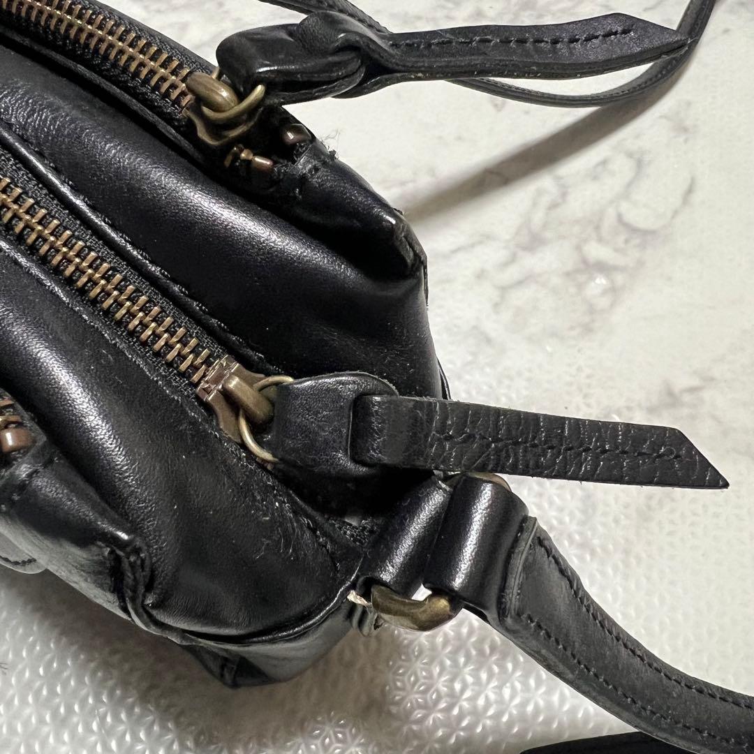 美品Dakotaレックス　ショルダーバッグボックススクエア　三層　オールレザー