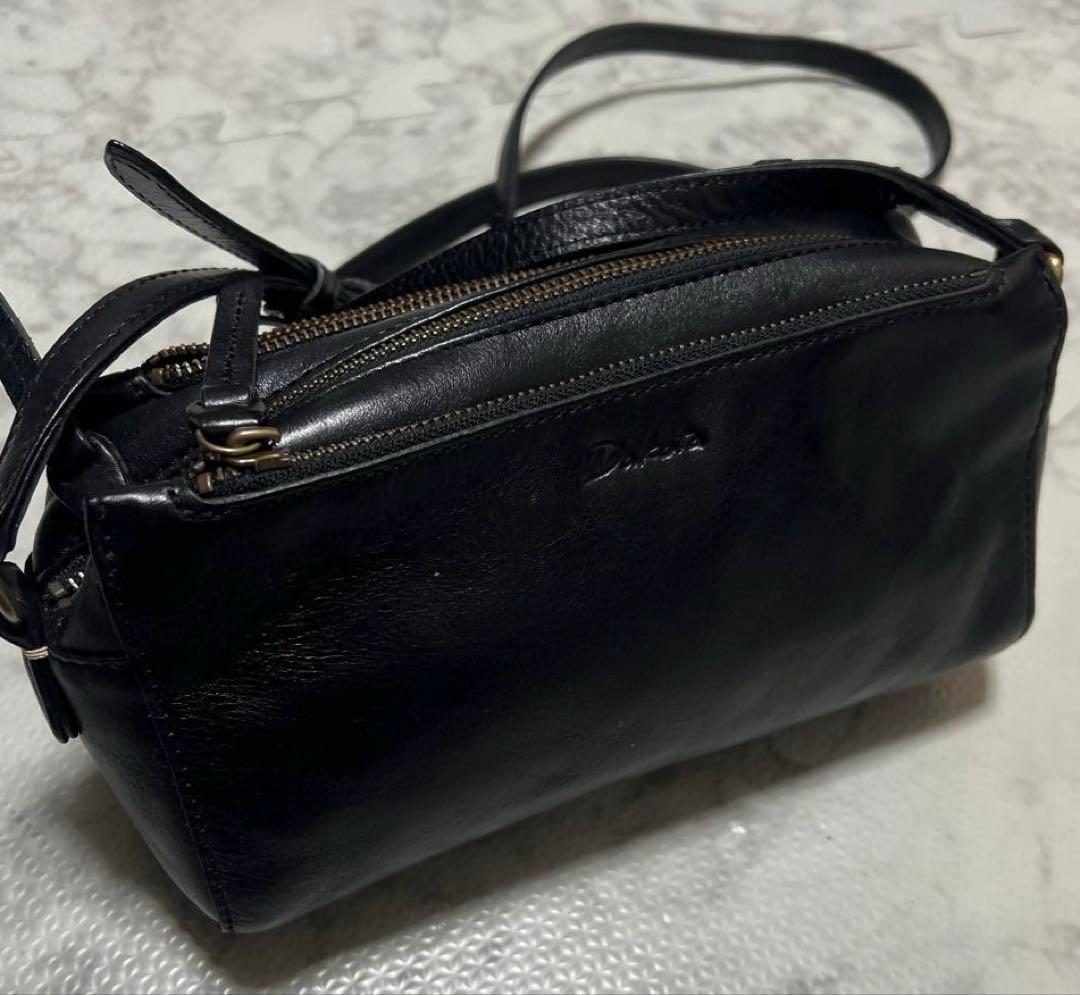 美品Dakotaレックス　ショルダーバッグボックススクエア　三層　オールレザー