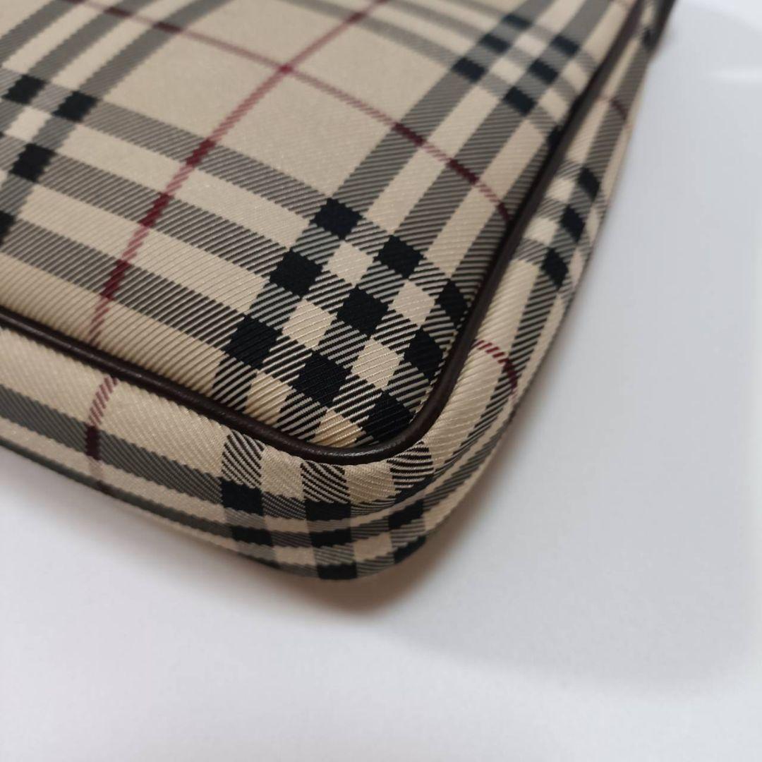 【美品】BURBERRY 人気 ノバチェック ショルダーバッグ キャンバスレザー