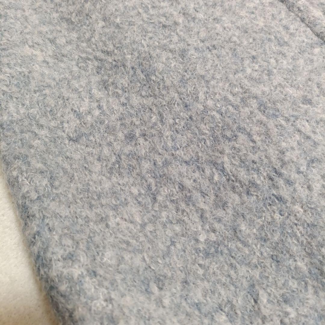 【美品】EPOCA ウールアルパカニットコート テディベア 40 　ブルーグレー