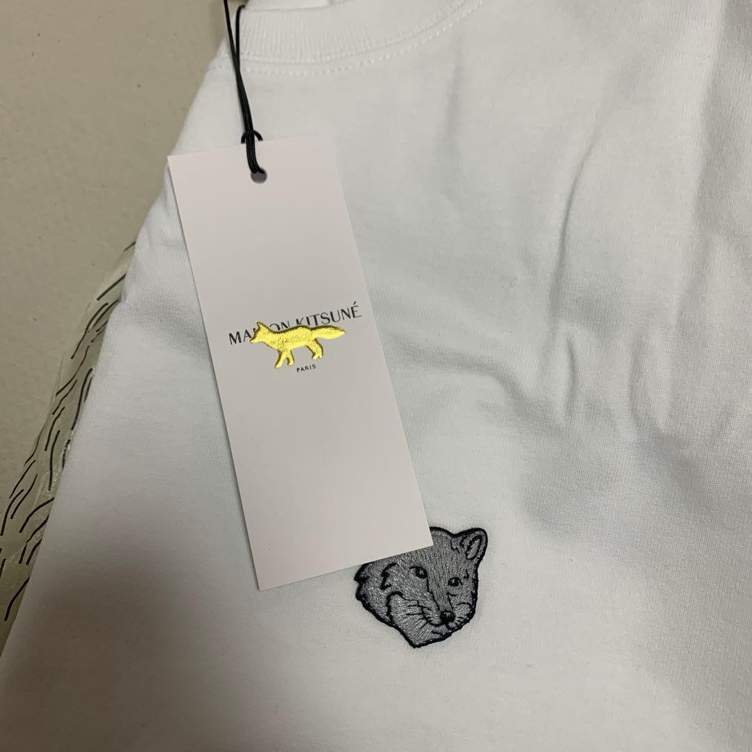 メゾンキツネ　ホワイト Tシャツ Lサイズ