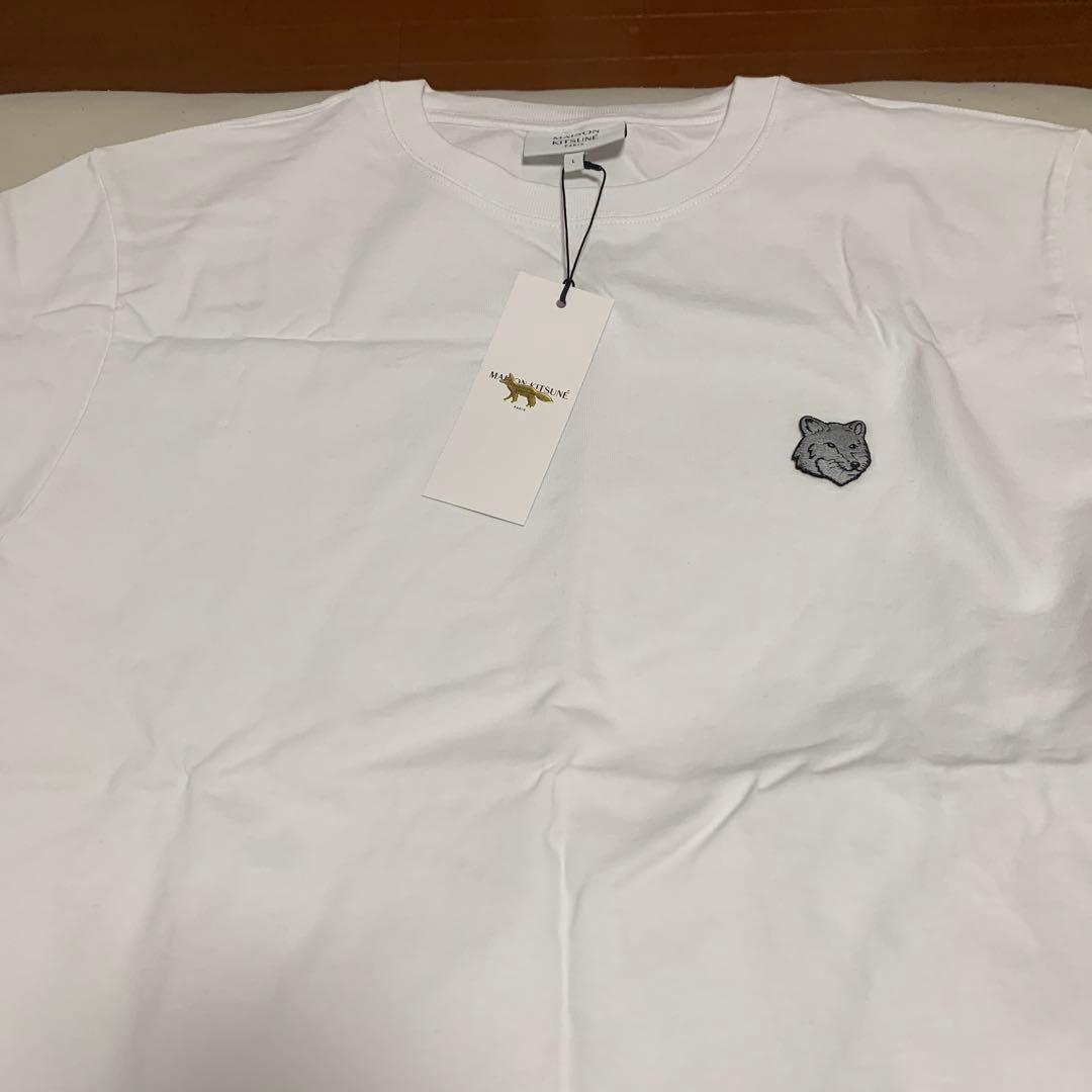 メゾンキツネ　ホワイト Tシャツ Lサイズ