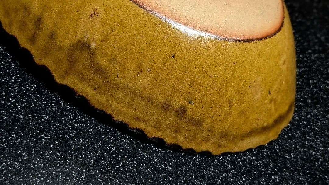 十場天伸 初期作品 スリップウエア 楕円形深皿 つくも窯