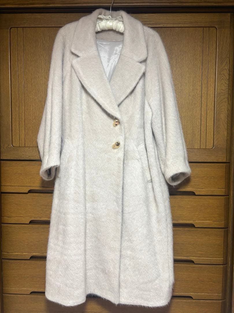 SNIDEL シャギーニットベージュ ロングコート