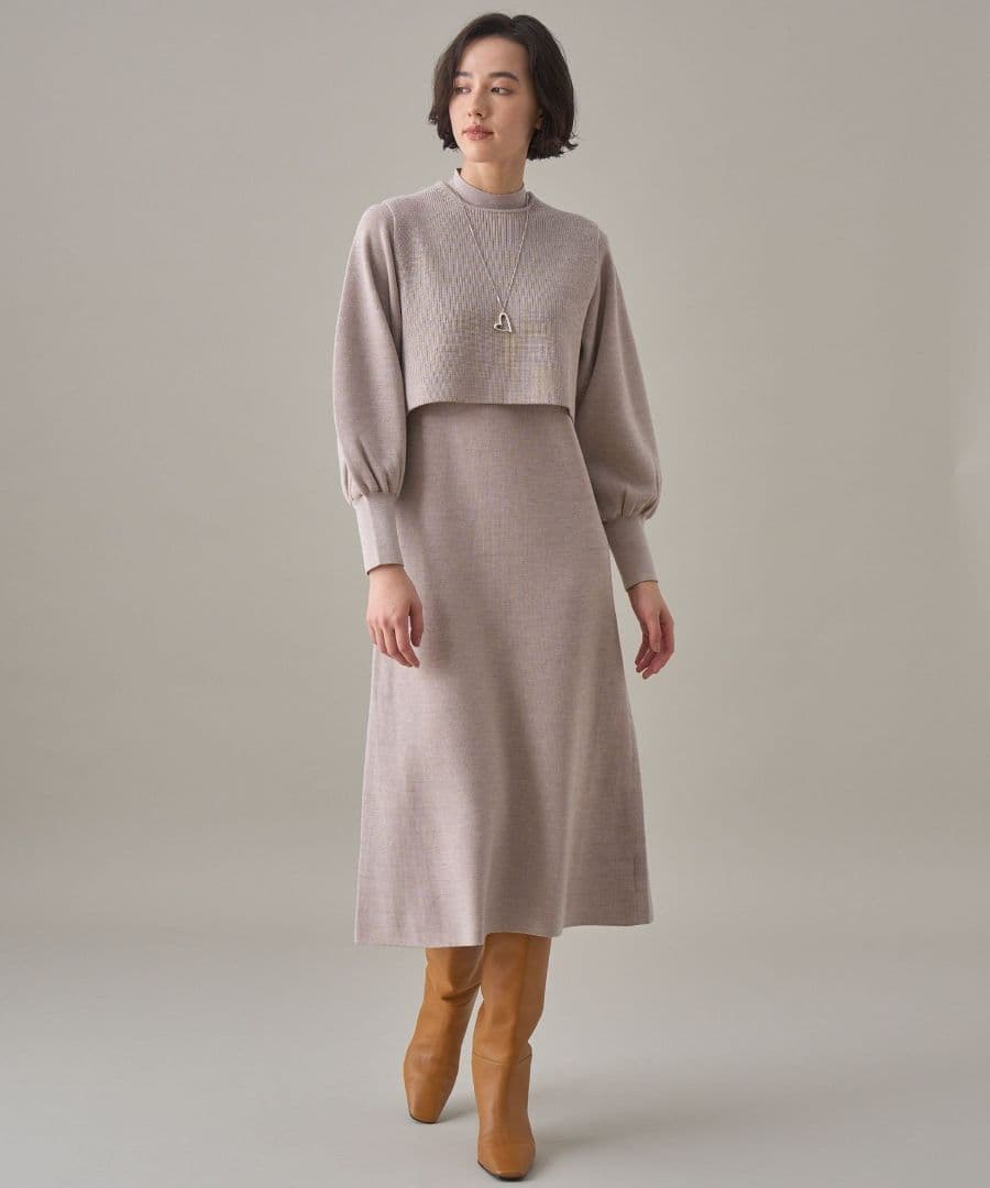 ANAYI　アナイ メリノウール アンサンブルニットワンピース