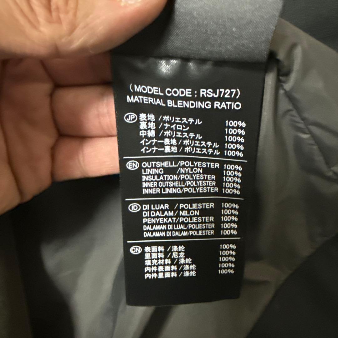 RS TAICHI RSJ727 オクタン ウインターフーディ BLACK