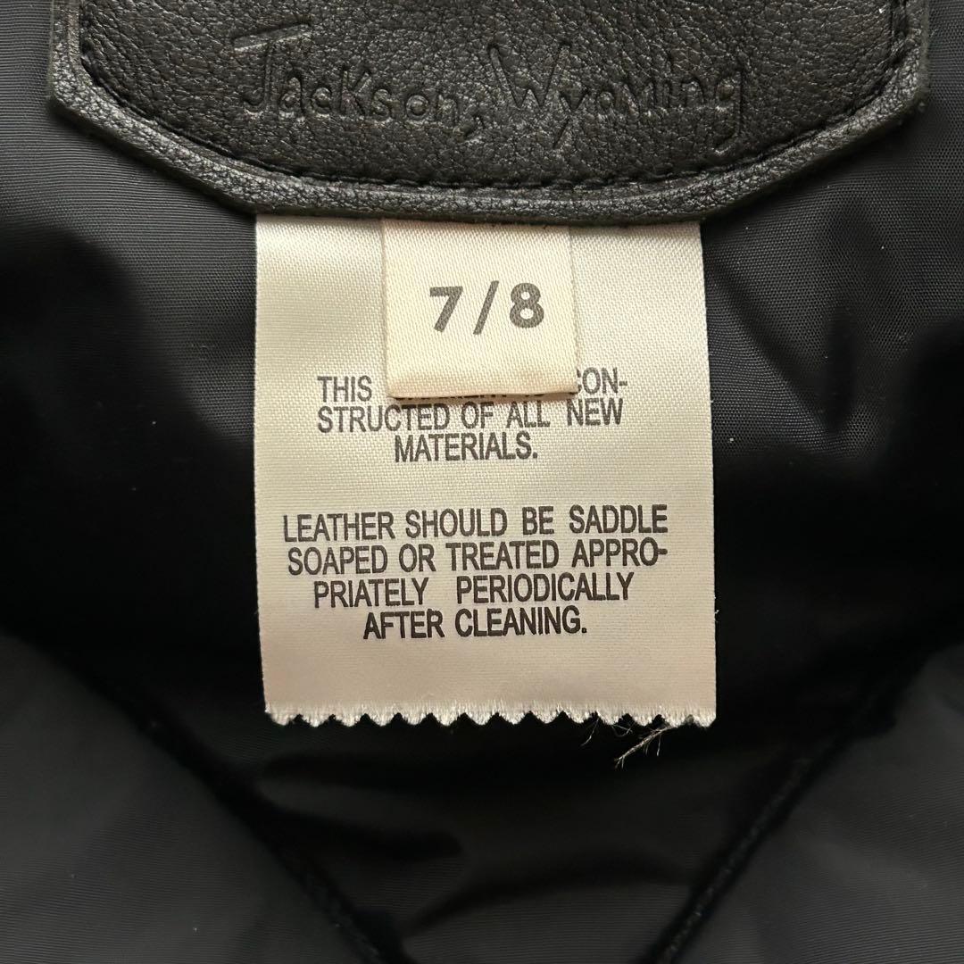 ロッキーマウンテンフェザーベッド ダウンベスト ブラックデニム レザーヨーク