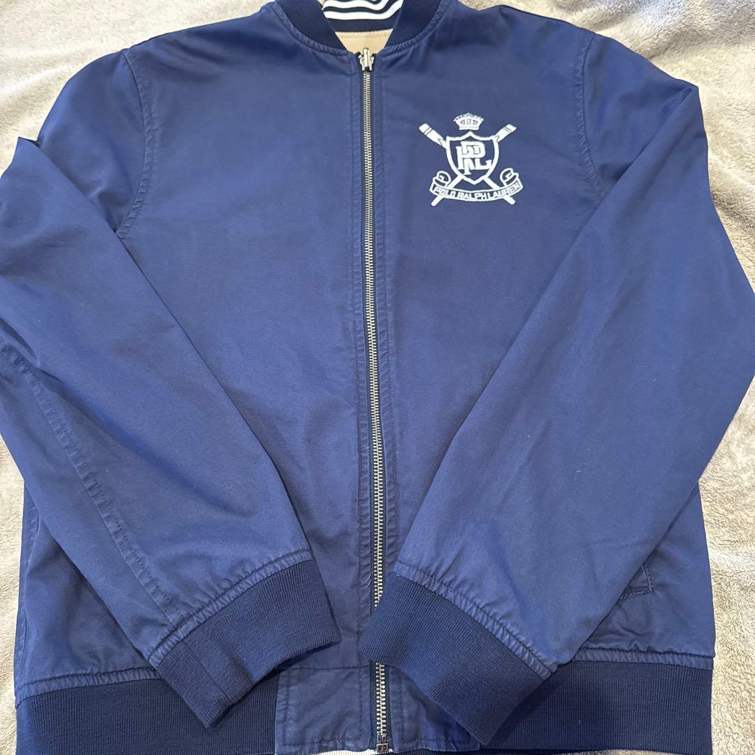 Polo ラルフローレン　リバーシブル刺繍入りベージュブルゾン160cm