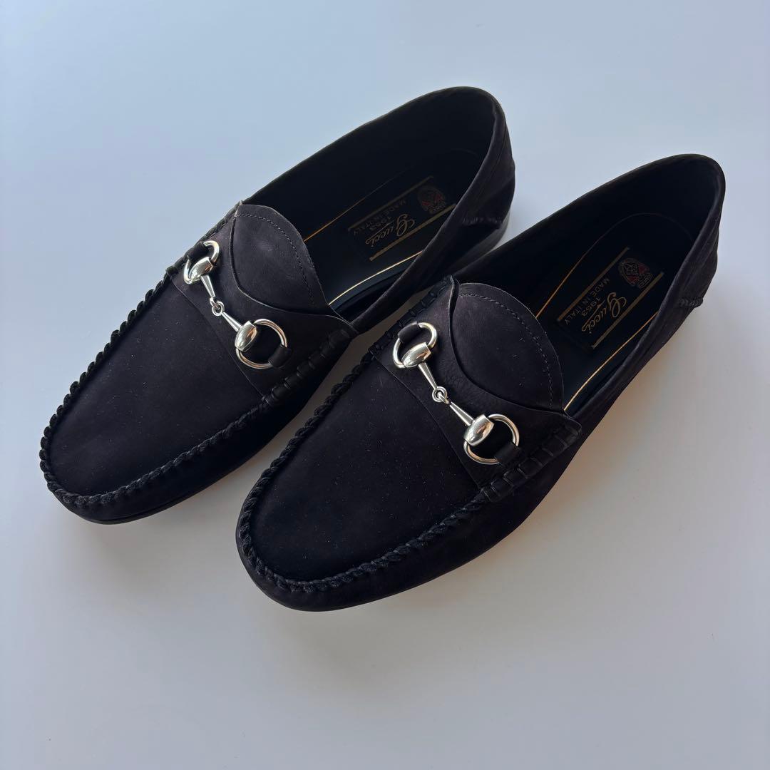 【新品未使用】GUCCI スエードローファーブラック 7