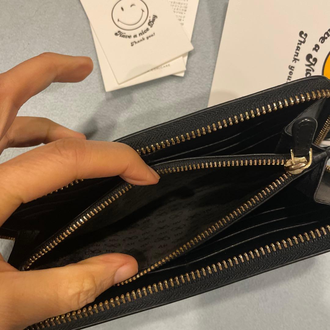 Masa3693　アニアハインドマーチ　長財布　スマイリー　ブラック