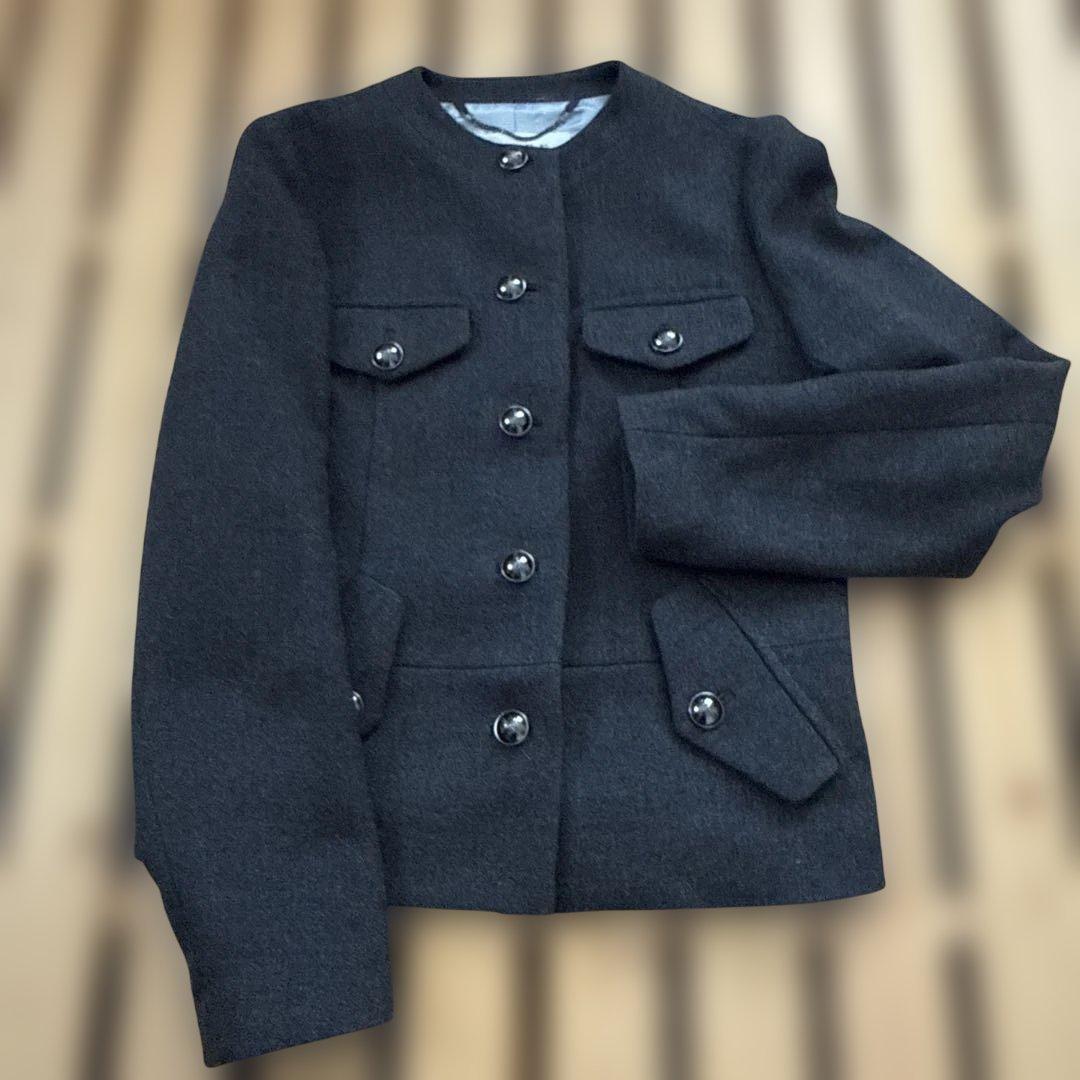 【週末値下げ中】ADORE ノーカラージャケット 38 グレー