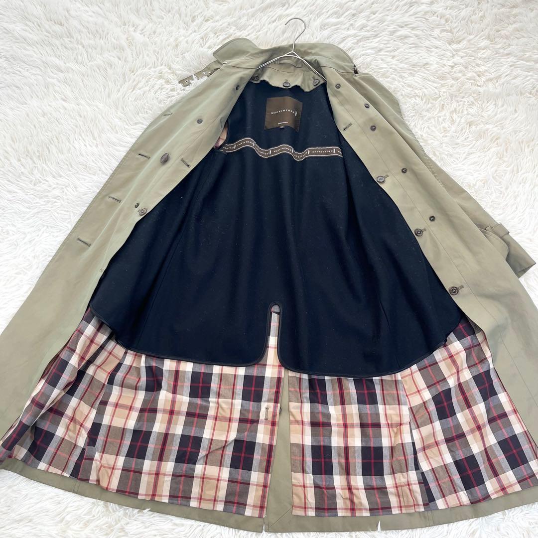 マッキントッシュ ウールライナー付きトレンチコート ロング カーキ 玉虫色 英国