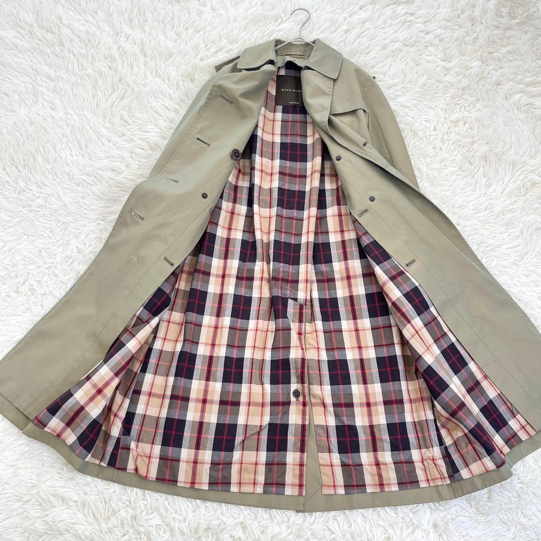マッキントッシュ ウールライナー付きトレンチコート ロング カーキ 玉虫色 英国