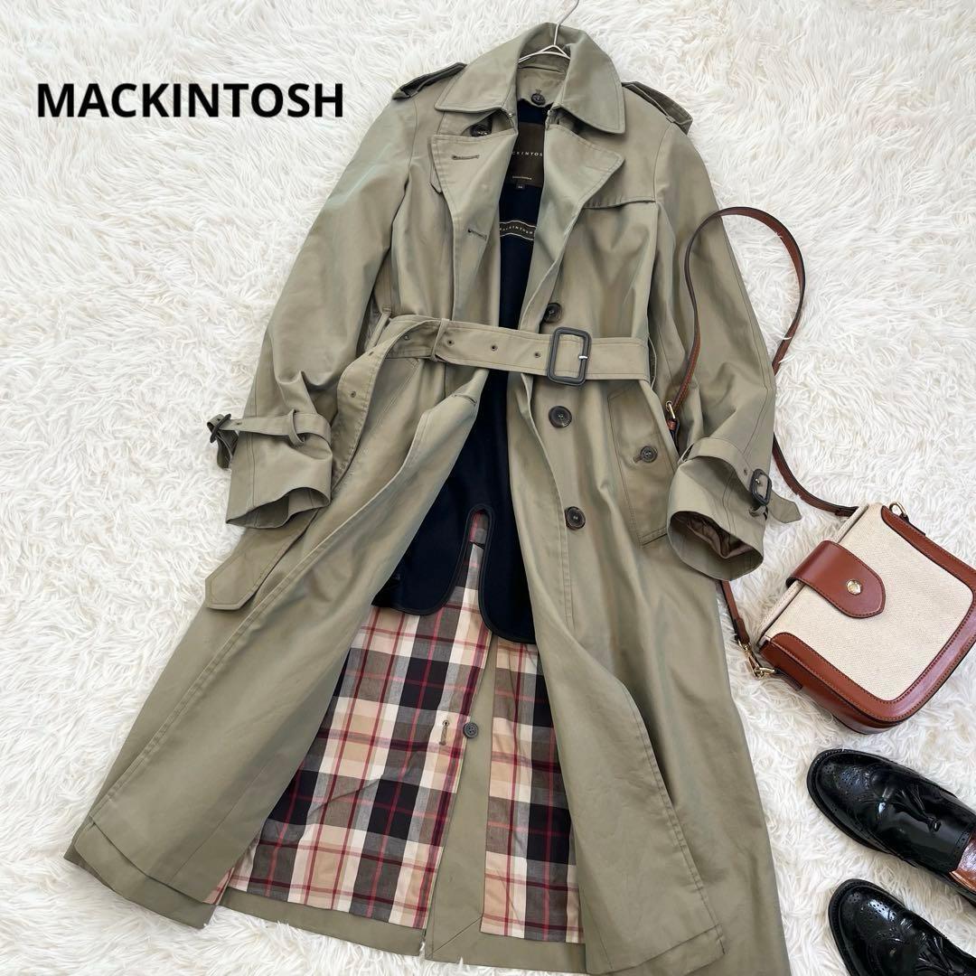 マッキントッシュ ウールライナー付きトレンチコート ロング カーキ 玉虫色 英国