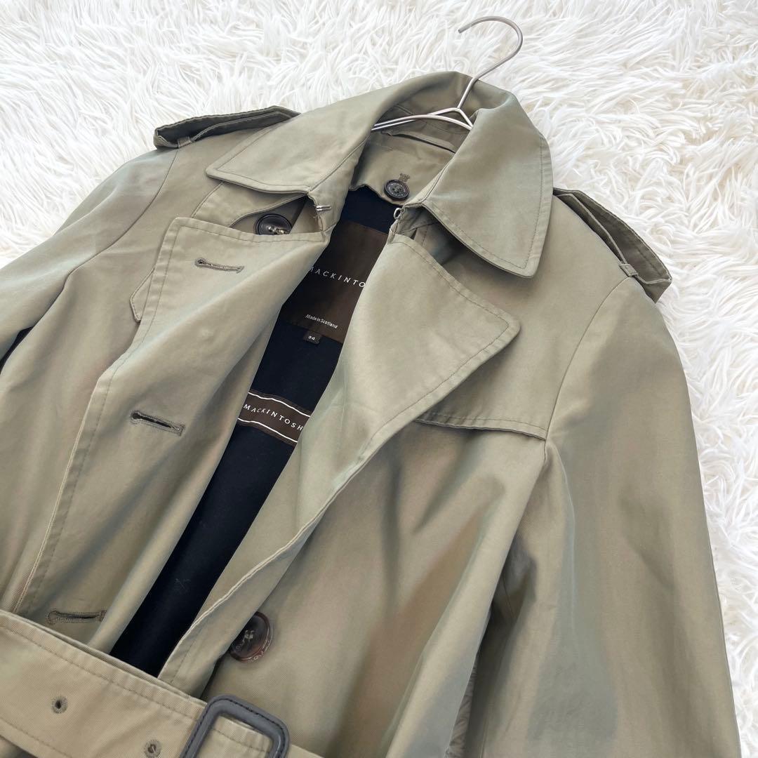 マッキントッシュ ウールライナー付きトレンチコート ロング カーキ 玉虫色 英国