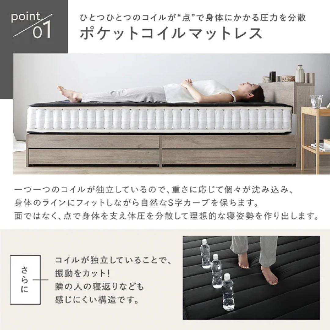 【在庫一掃】 Rasik日本製ポケットコイル マットレス 厚み23cm