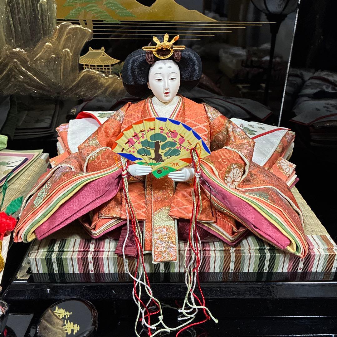 【引き取り限定】極上手造り木製品　雛人形 伝統的な雛人形　内閣総理大臣賞 羽子板