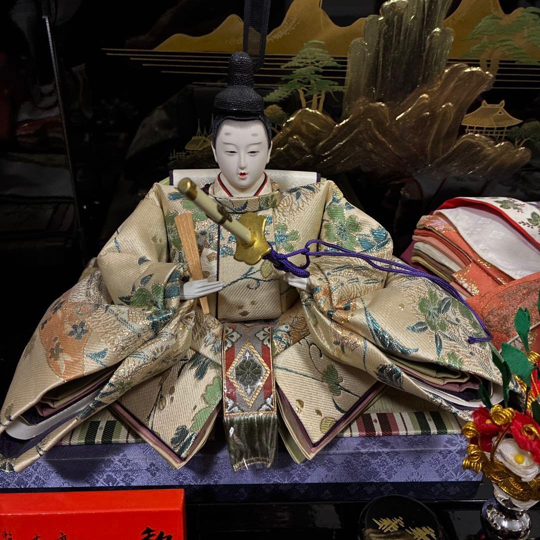 【引き取り限定】極上手造り木製品　雛人形 伝統的な雛人形　内閣総理大臣賞 羽子板