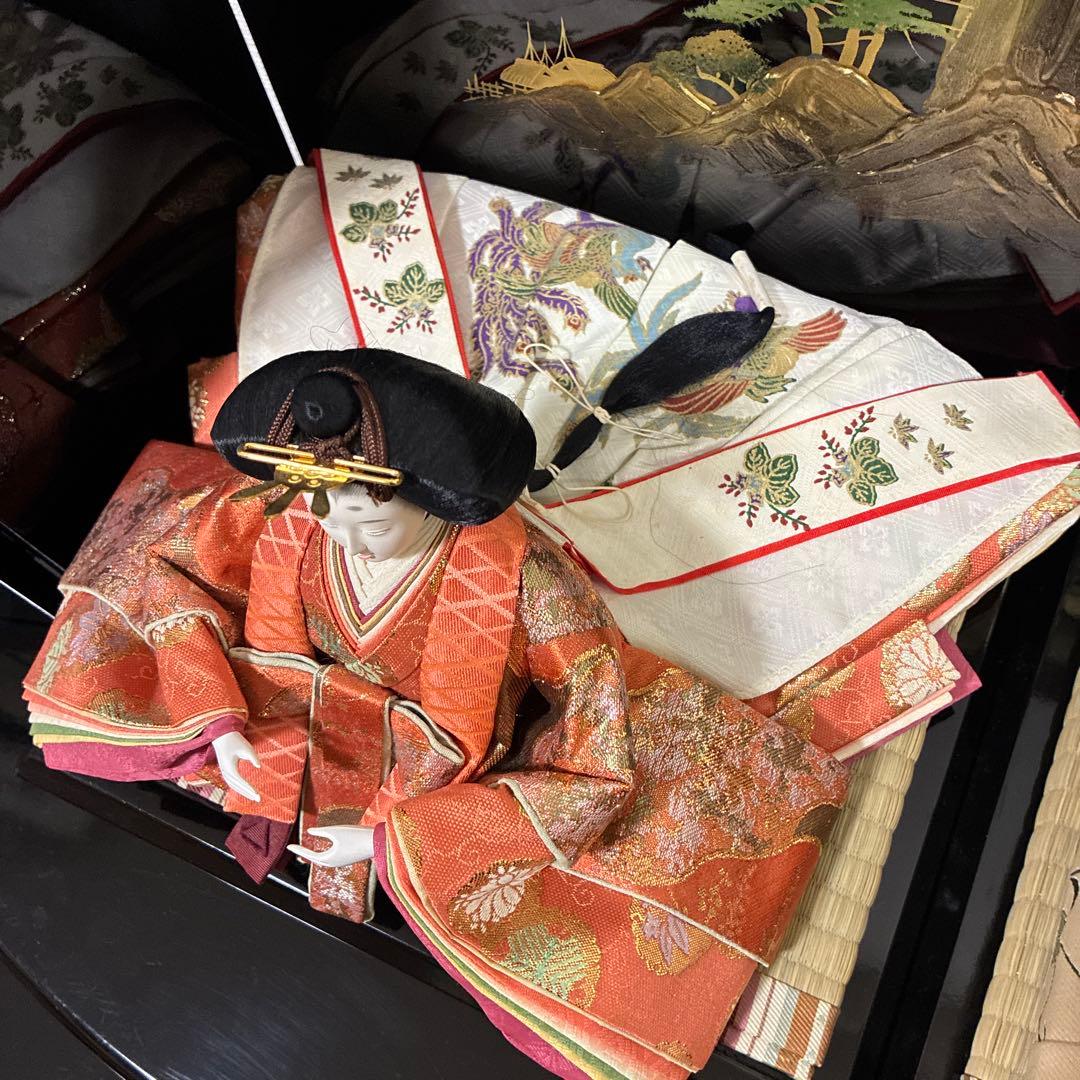 【引き取り限定】極上手造り木製品　雛人形 伝統的な雛人形　内閣総理大臣賞 羽子板