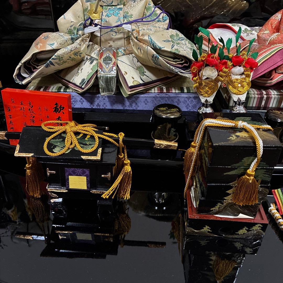 【引き取り限定】極上手造り木製品　雛人形 伝統的な雛人形　内閣総理大臣賞 羽子板