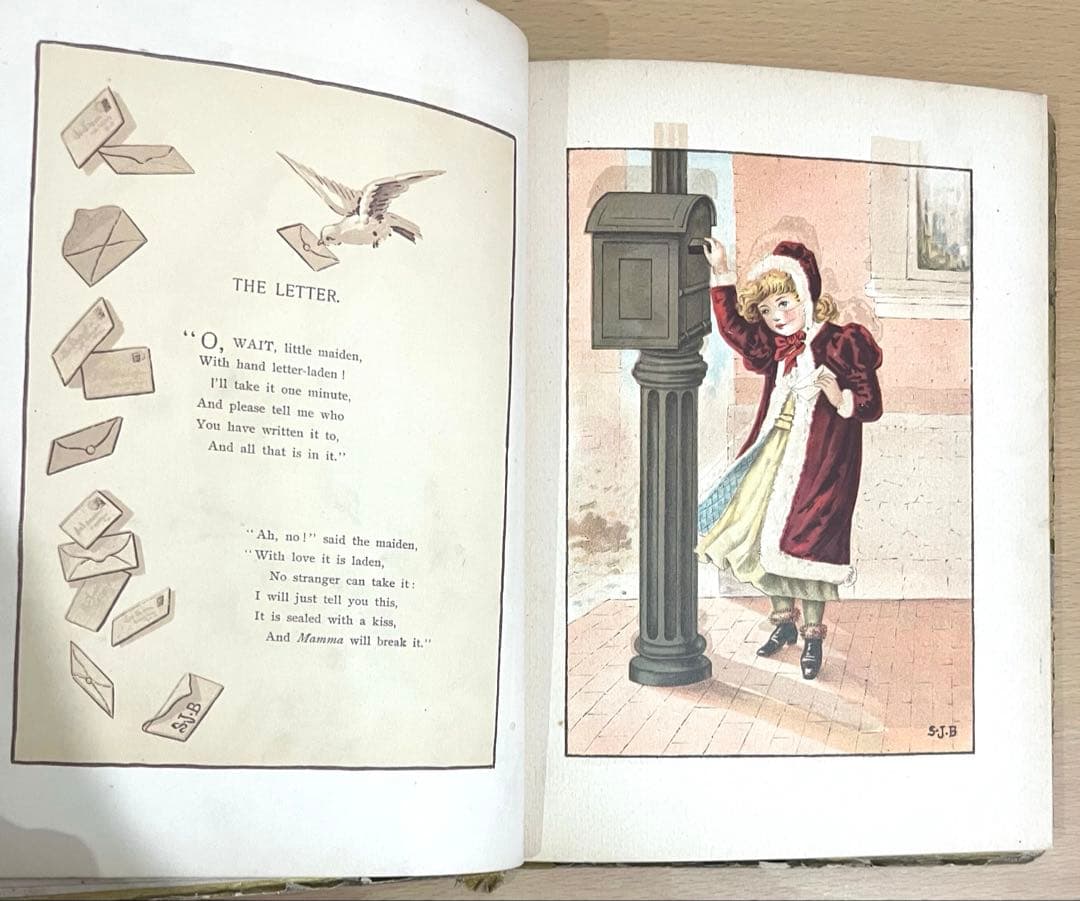 No349希少 アンティーク 古書 洋書 絵本 ビクトリアン児童書 童謡 詩集