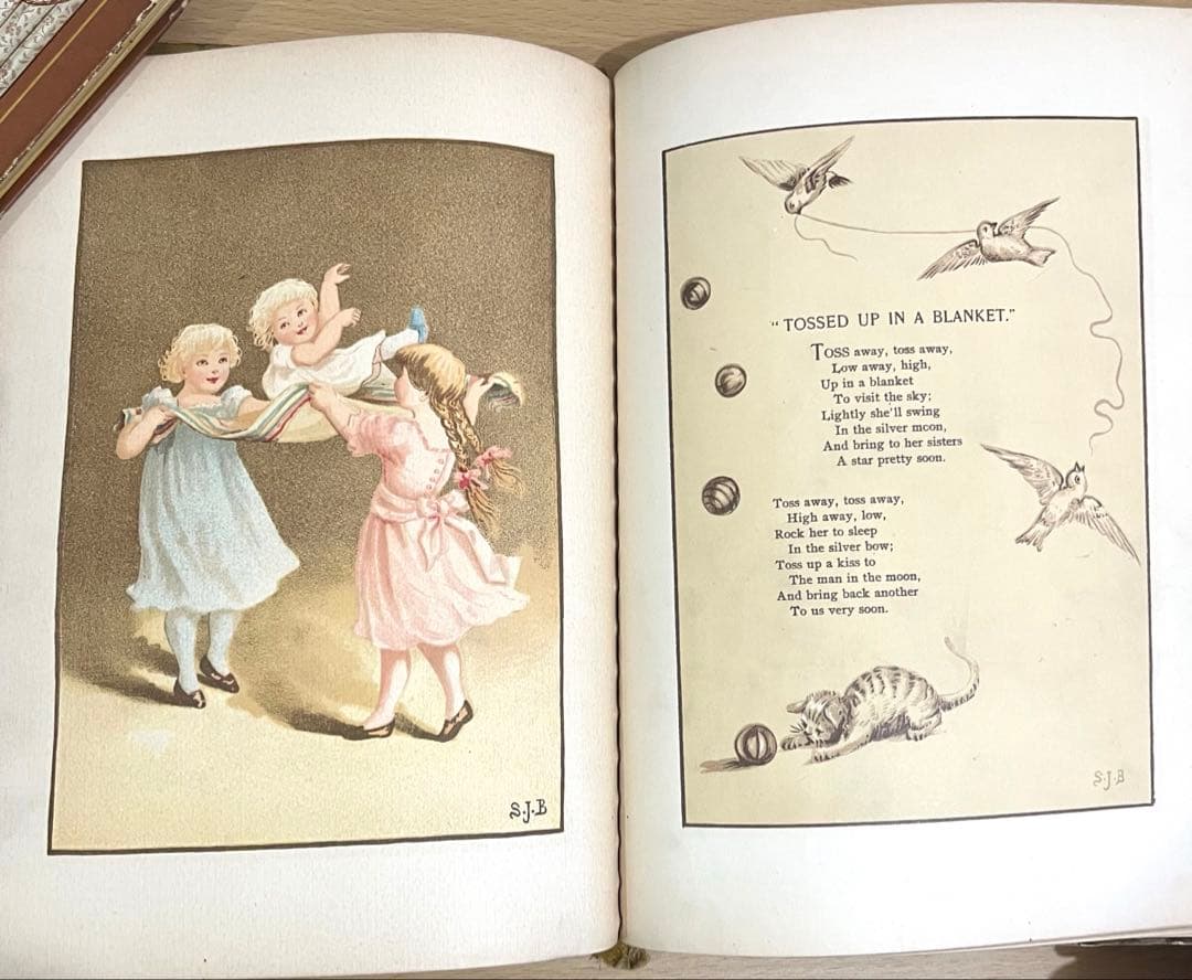 No349希少 アンティーク 古書 洋書 絵本 ビクトリアン児童書 童謡 詩集