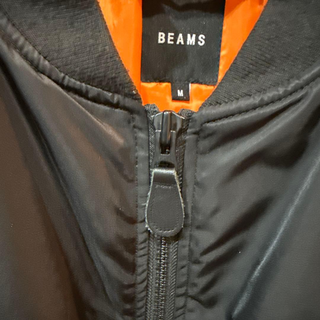 BEAMS MA-1 リラックスフィット 中綿ジャケット　ブラックM
