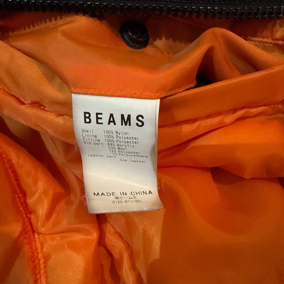 BEAMS MA-1 リラックスフィット 中綿ジャケット　ブラックM