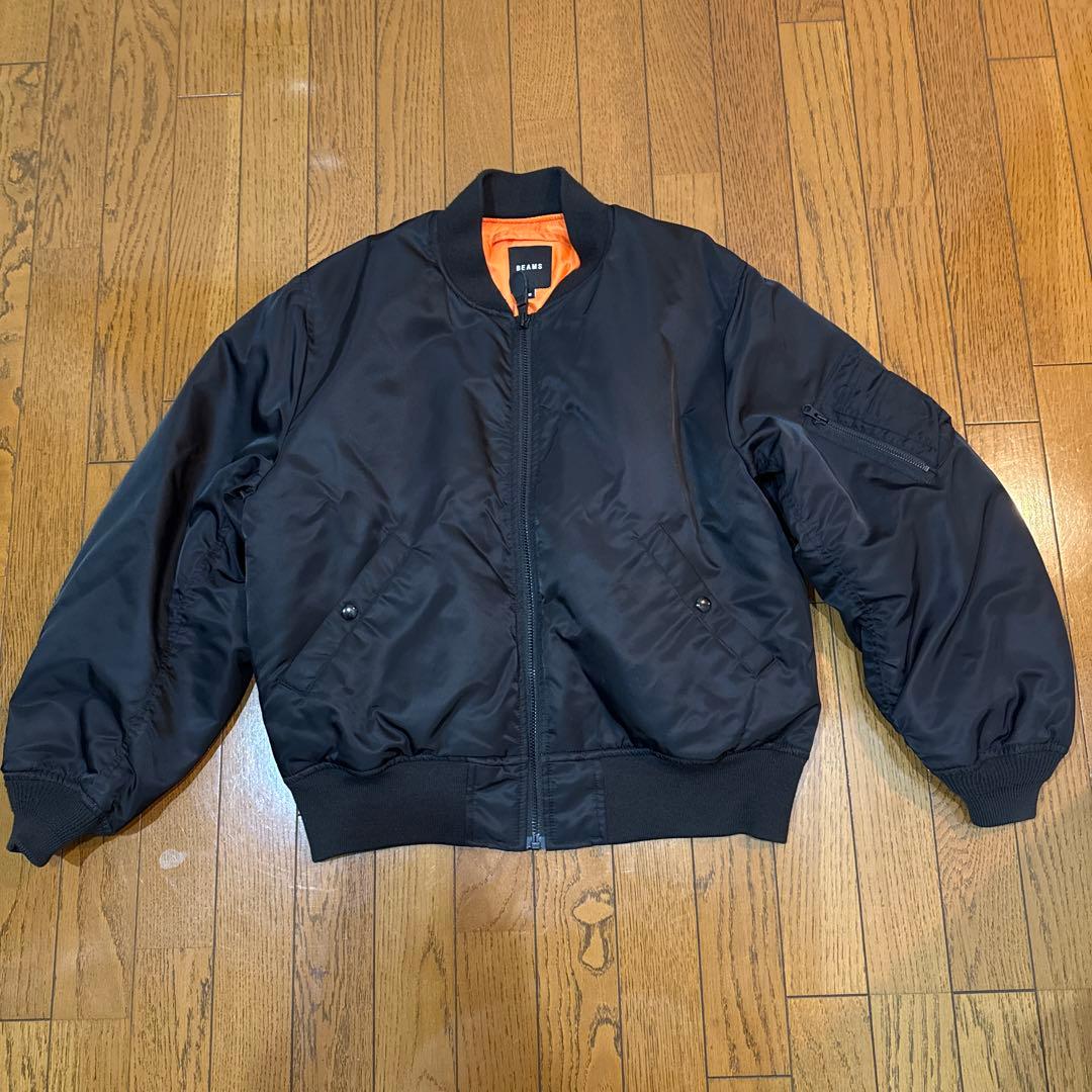 BEAMS MA-1 リラックスフィット 中綿ジャケット　ブラックM