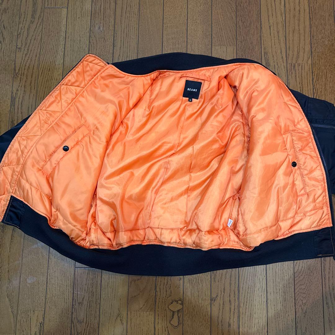 BEAMS MA-1 リラックスフィット 中綿ジャケット　ブラックM