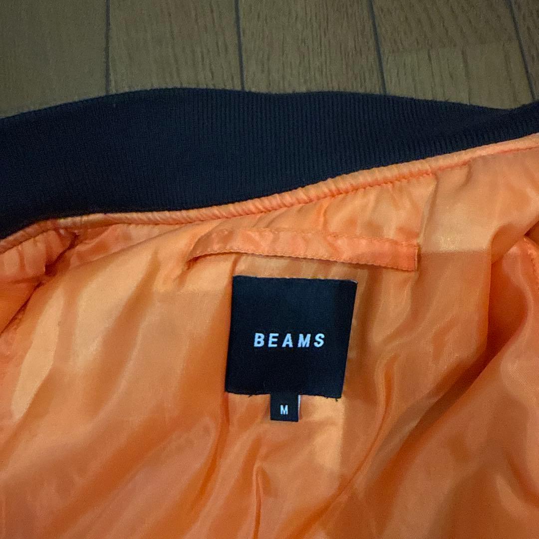 BEAMS MA-1 リラックスフィット 中綿ジャケット　ブラックM