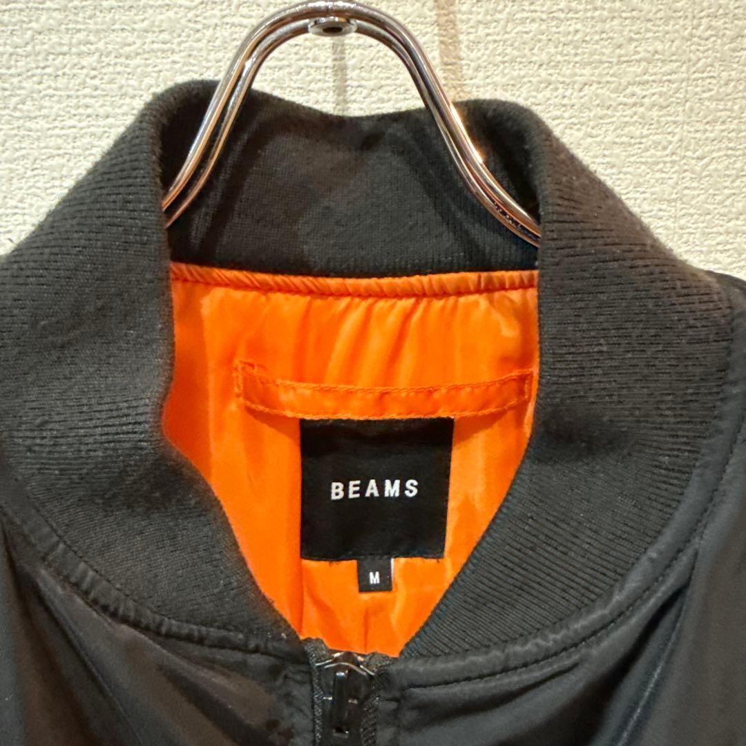 BEAMS MA-1 リラックスフィット 中綿ジャケット　ブラックM
