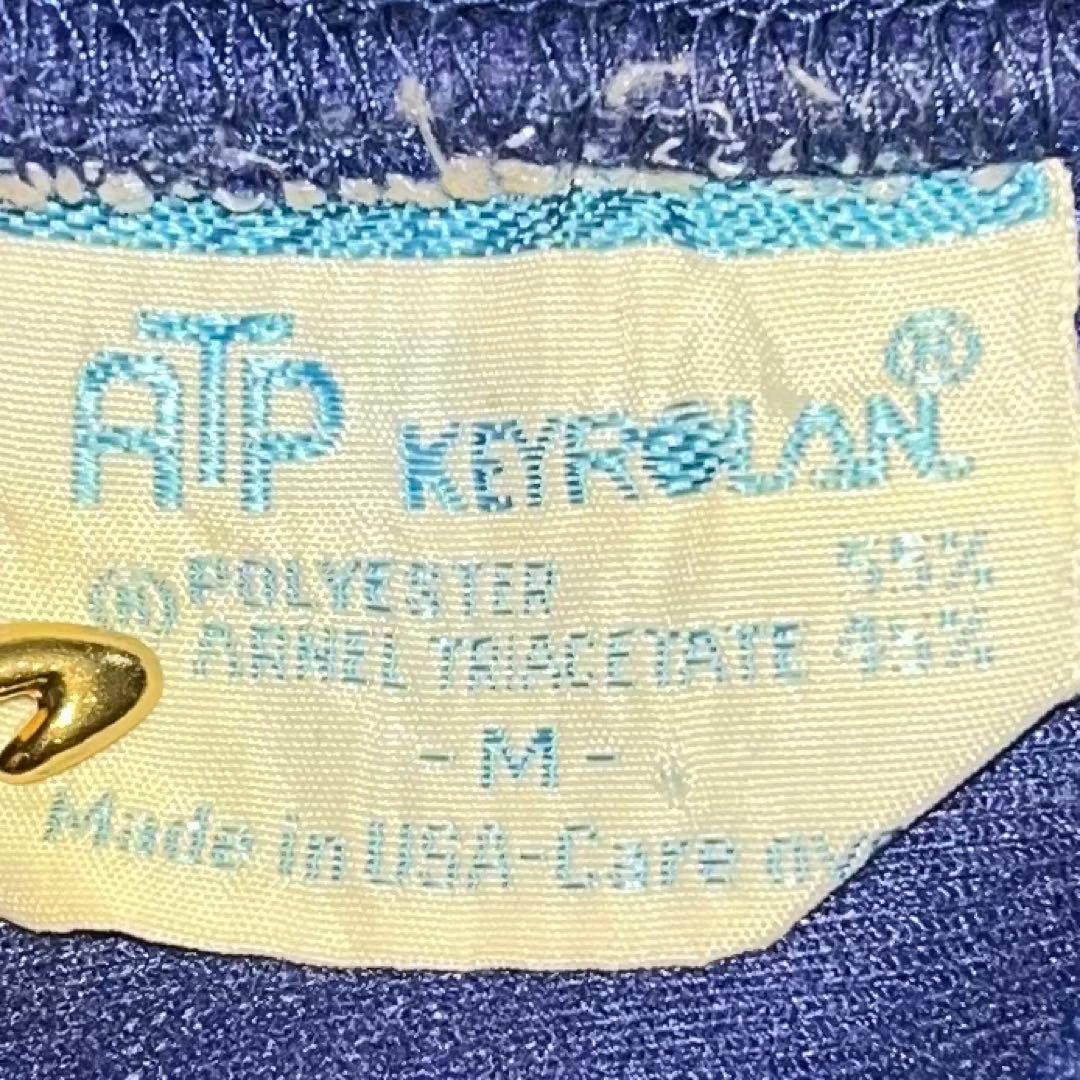 70年代〜80年代 ATP トラックジャケットトリアセテート混 光沢ブルー