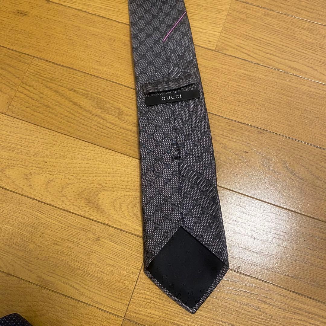 GUCCI ブラウン パターンネクタイ