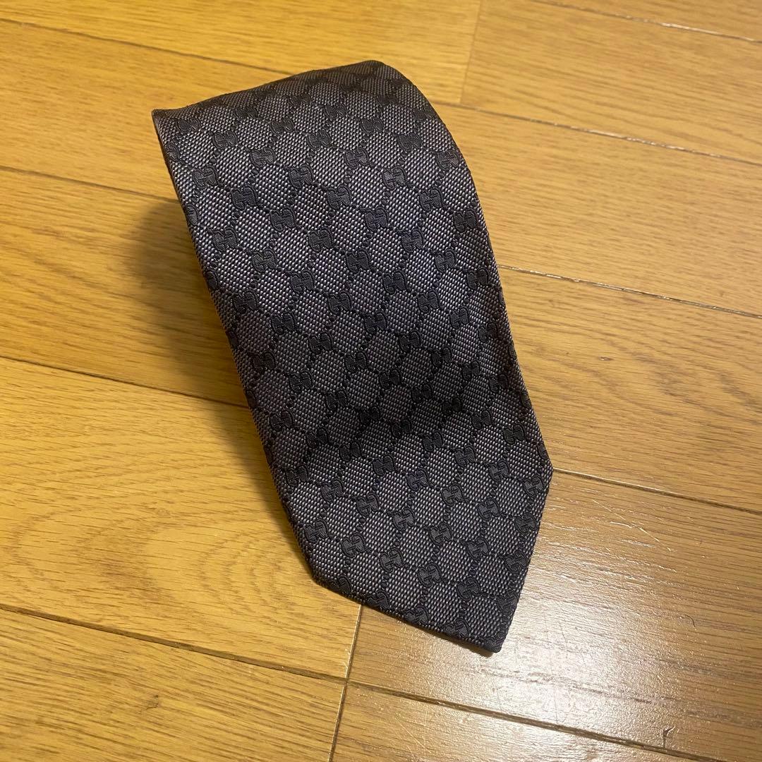 GUCCI ブラウン パターンネクタイ