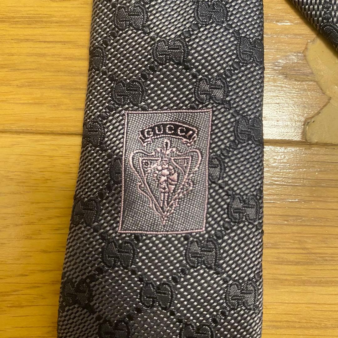 GUCCI ブラウン パターンネクタイ