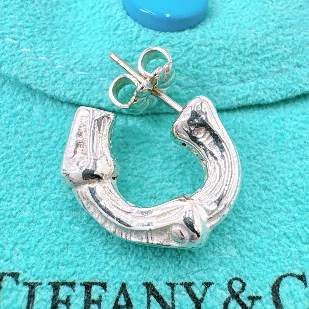 極美品 オールドティファニー バンブー スモール 片耳 ピアス シルバー925