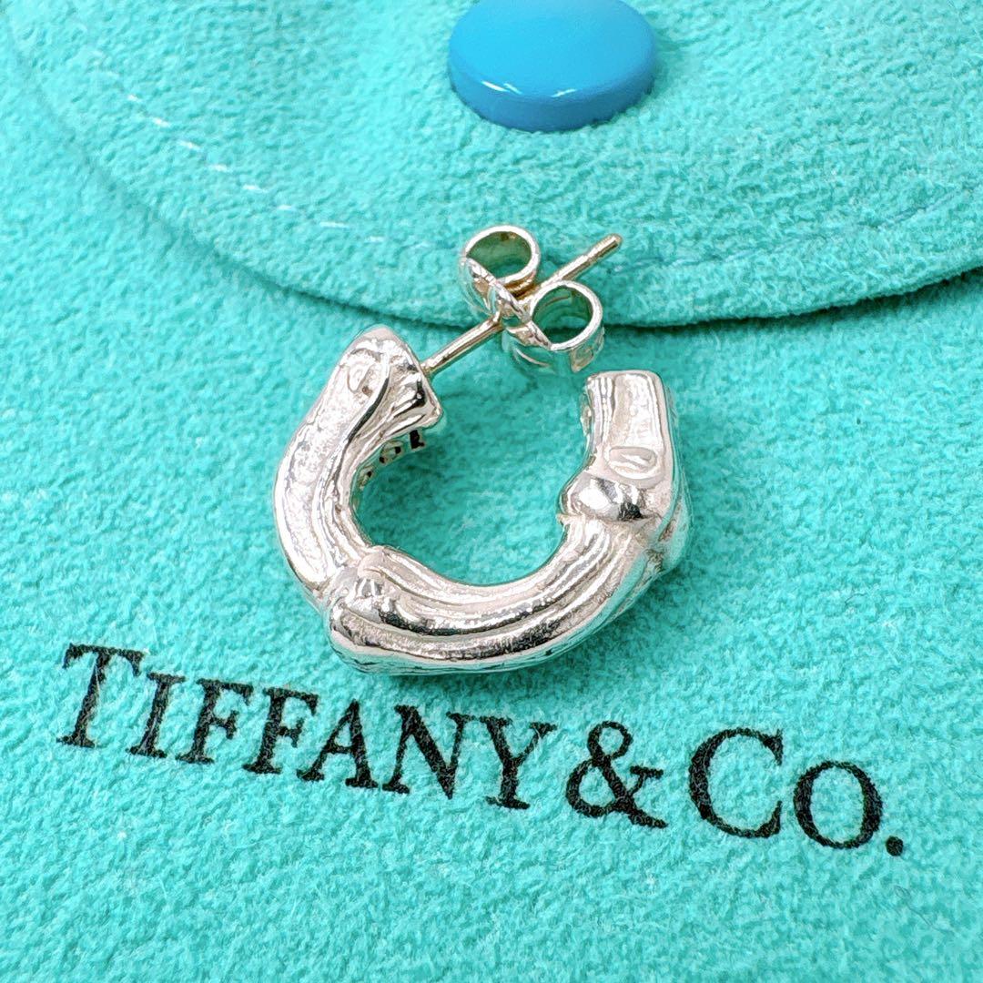 極美品 オールドティファニー バンブー スモール 片耳 ピアス シルバー925