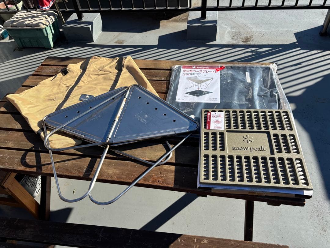  peak 焚き火台 L size 炭床　ベースプレート　袋　セット