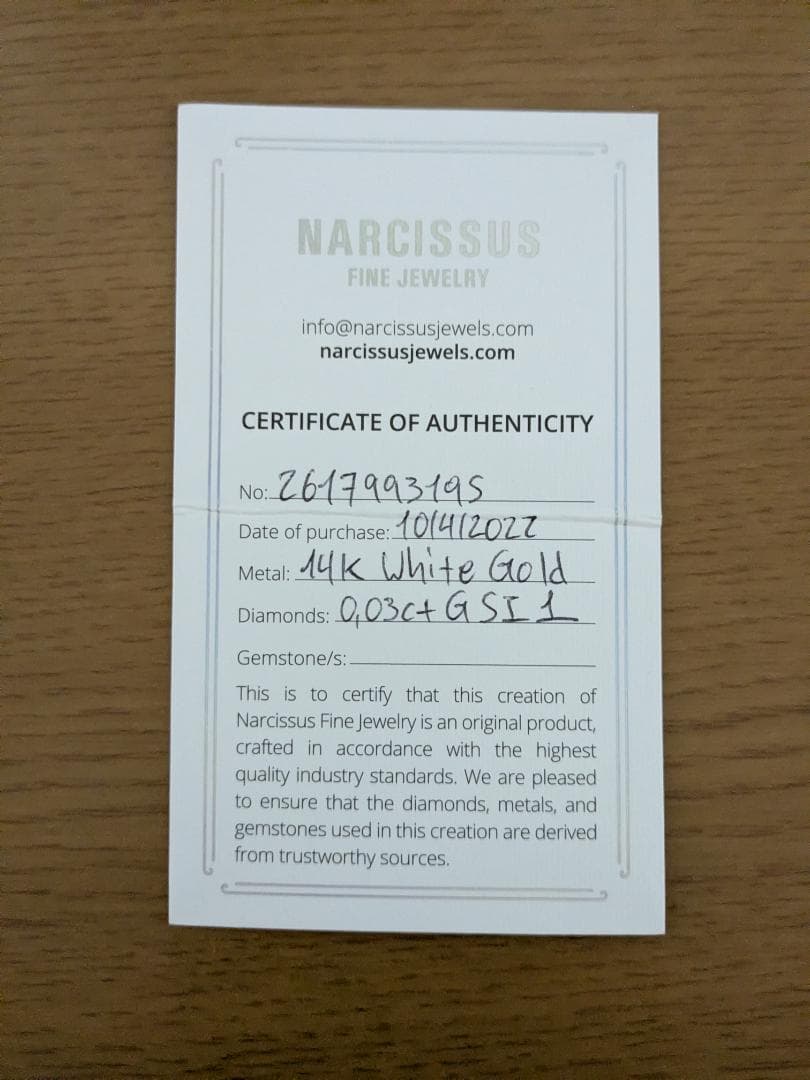 K14WG　一粒ダイヤモンドネックレス