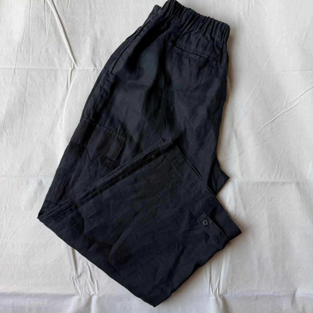 かぐれ　リネンユーティリティーパンツ　サイズフリー　インクブラック