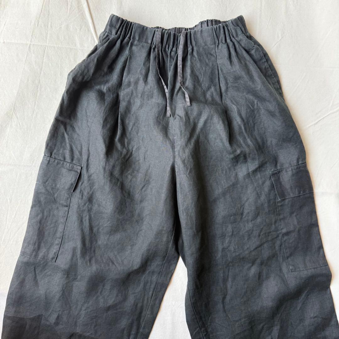 かぐれ　リネンユーティリティーパンツ　サイズフリー　インクブラック