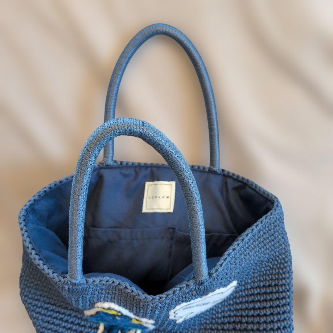 LUDLOW 鳥刺繍 トートバッグ　青い鳥刺繍