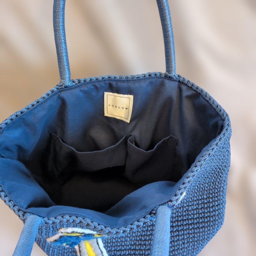 LUDLOW 鳥刺繍 トートバッグ　青い鳥刺繍