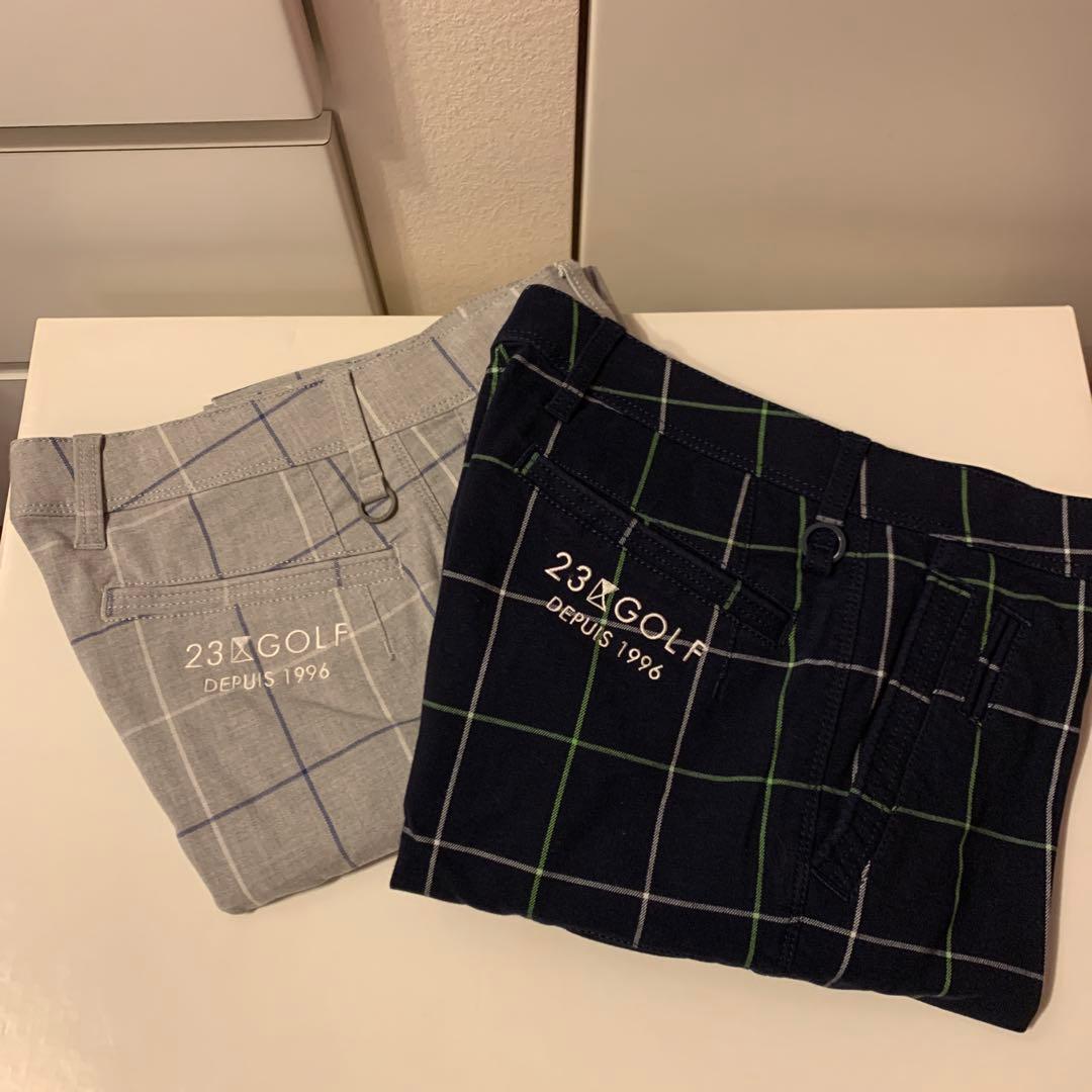 23GOLF チェック柄パンツ 2色セット