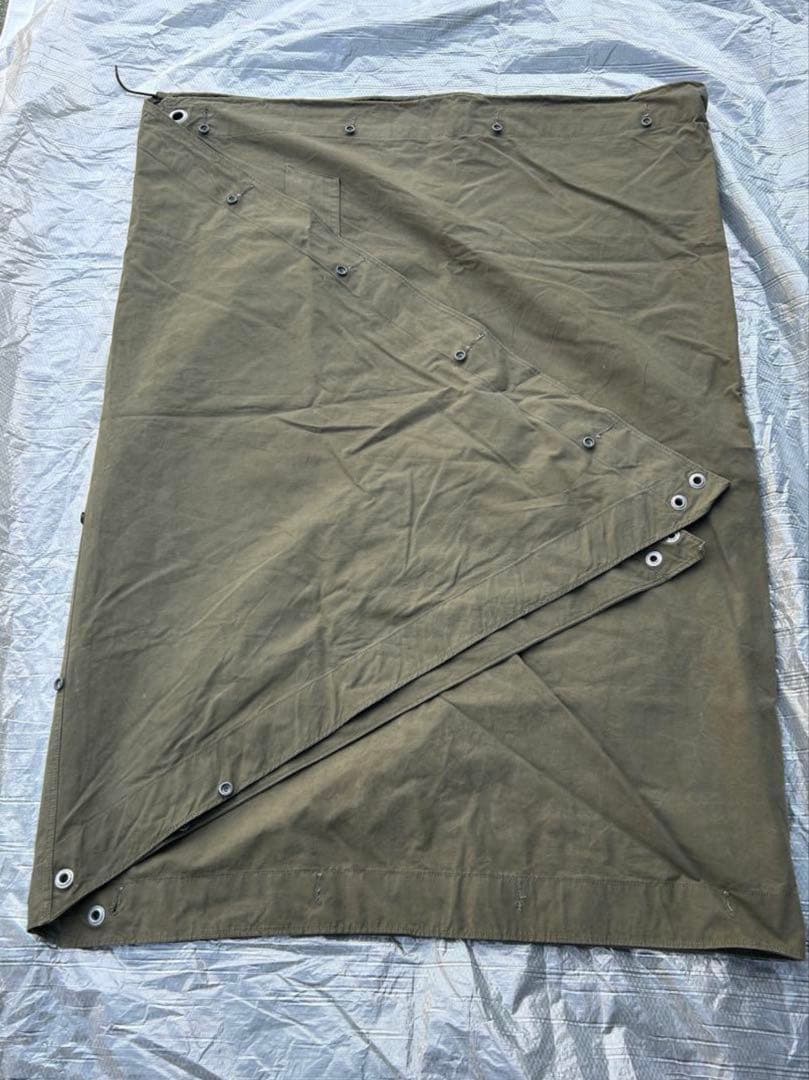 西ドイツ　パップテント　軍幕　シェルターハーフ　2枚セット　ODカラー