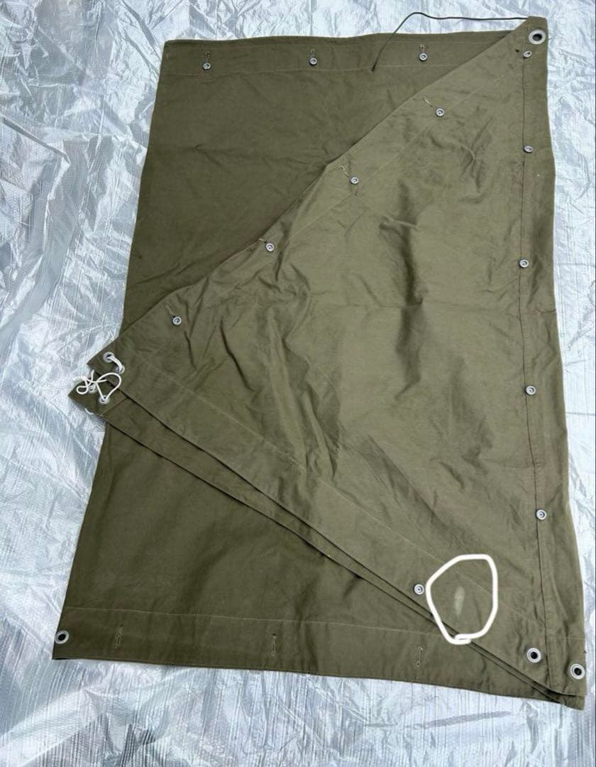 西ドイツ　パップテント　軍幕　シェルターハーフ　2枚セット　ODカラー