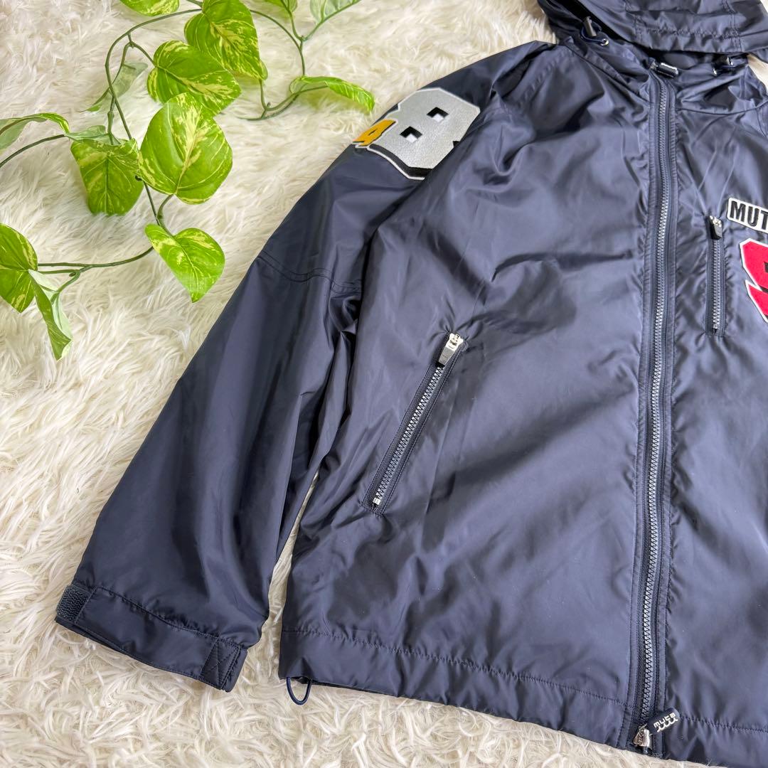 【ムータマリン】美品 ウィンドブレーカー ネイビー ワッペン XLサイズ メンズ