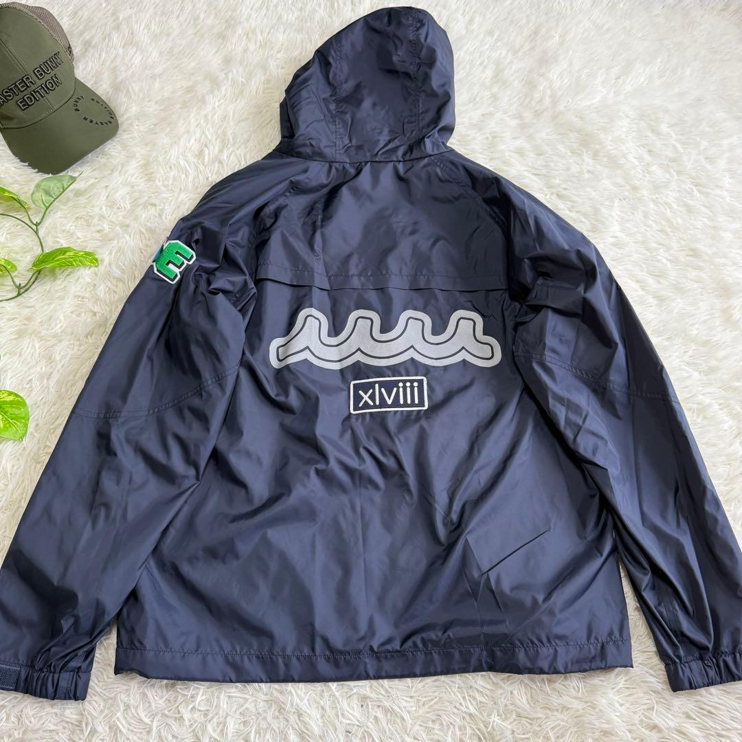 【ムータマリン】美品 ウィンドブレーカー ネイビー ワッペン XLサイズ メンズ