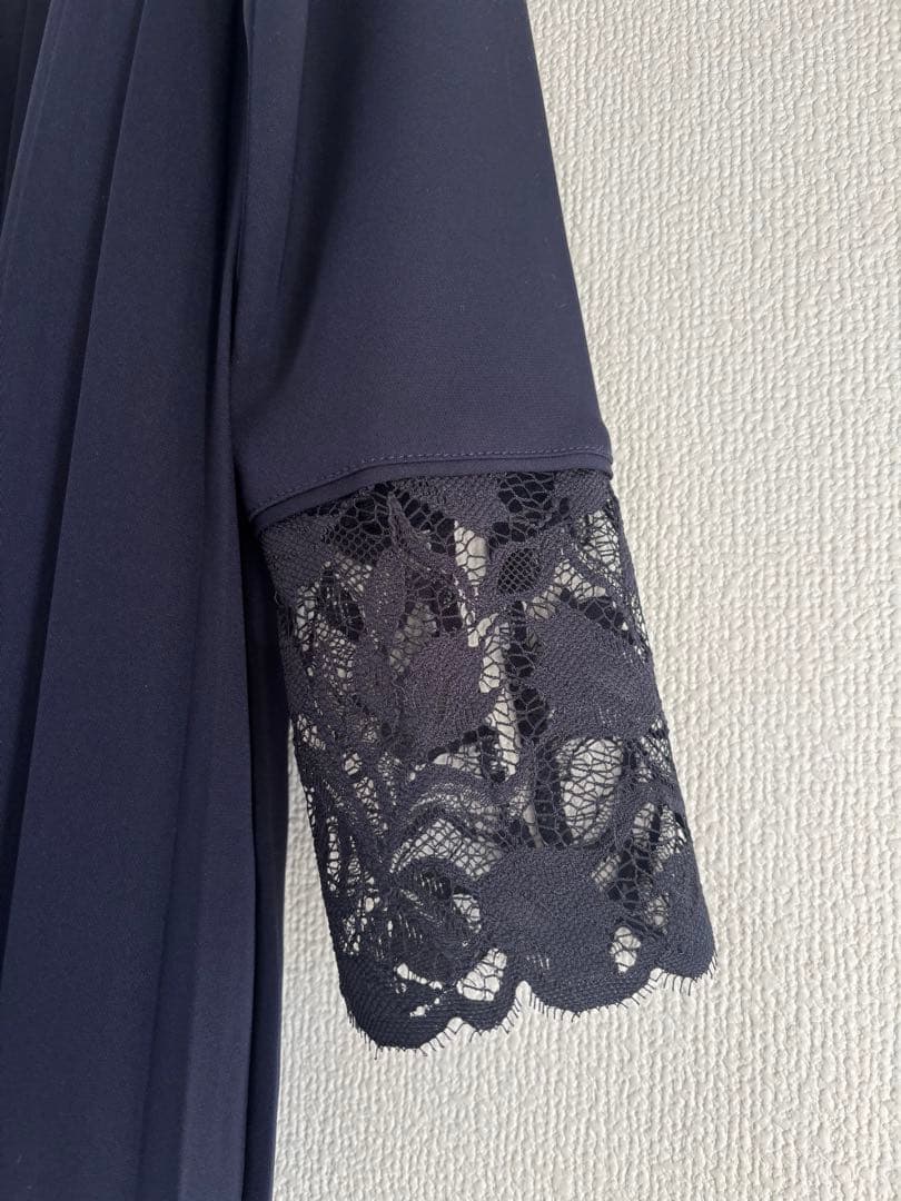 maison echelle(メゾンエシェル)レースドッキングプリーツワンピース